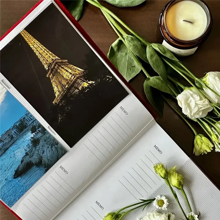 Vintage Velvet Cover 6 Inch Photo Album 200 Photos Commemorative Book Gift - White