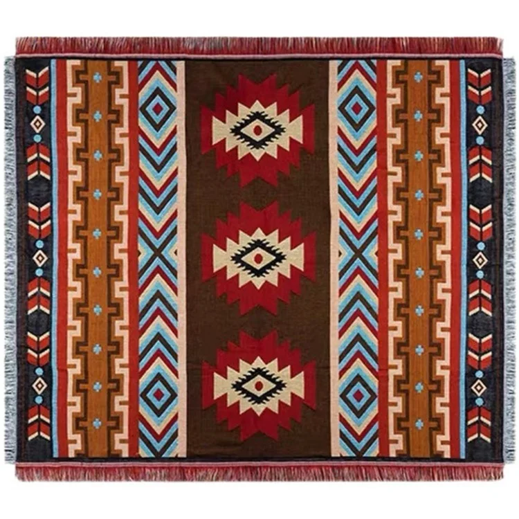 Couverture de pique-nique de 90x180cm Tapis épais Bohème pour le sol Tapis de camping en plein air Tapis de sieste