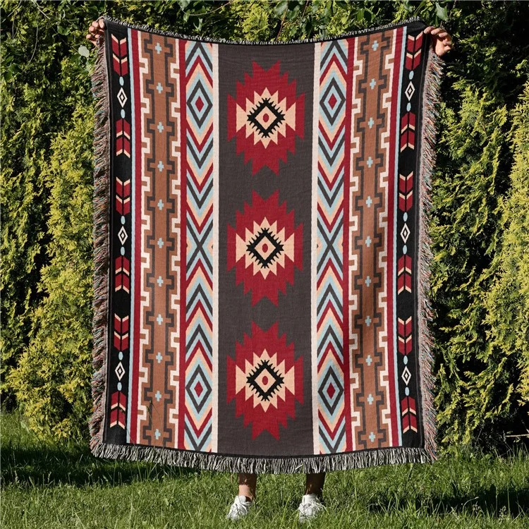 Couverture de pique-nique de 90x180cm Tapis épais Bohème pour le sol Tapis de camping en plein air Tapis de sieste