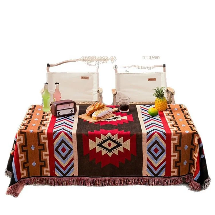 Couverture de pique-nique de 90x180cm Tapis épais Bohème pour le sol Tapis de camping en plein air Tapis de sieste