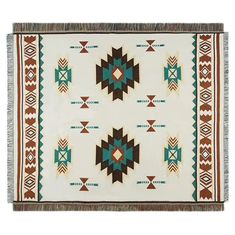 Couverture de pique-nique 130x180 cm Épais Tapis Anti-Humidité Bohème pour Camping Extérieur Plage - Motif Géométrique