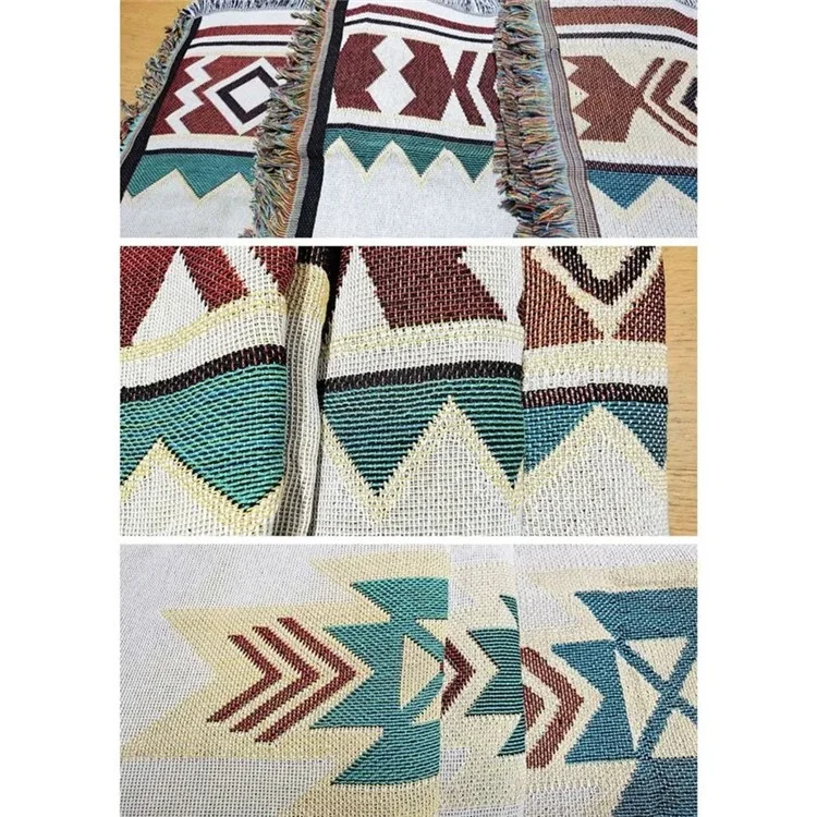 Couverture de pique-nique 130x180 cm Épais Tapis Anti-Humidité Bohème pour Camping Extérieur Plage - Motif Géométrique