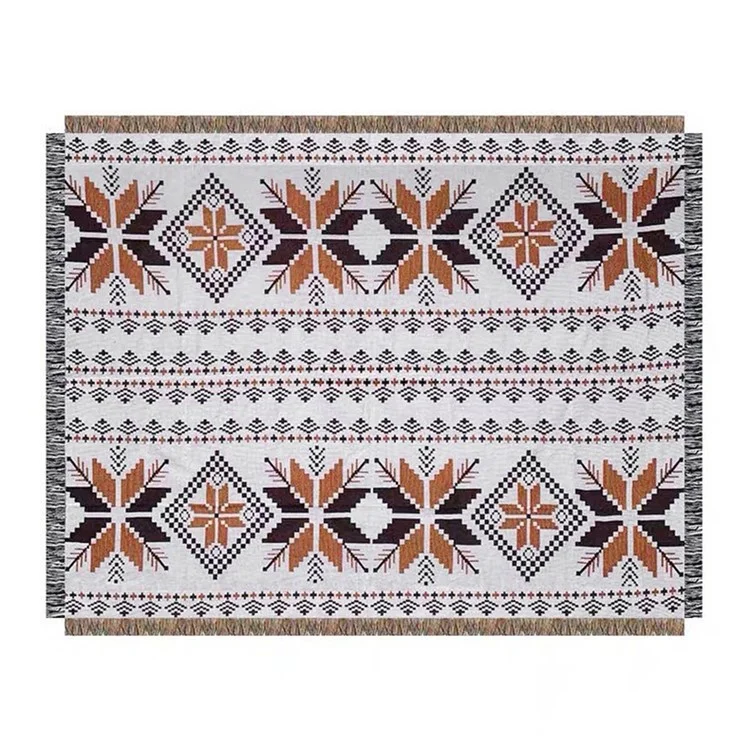 180x180cm Picnic Blanket Thick Moisture-Proof Bohemian Ground Mat for Outdoor Camping Beach - Maple Leaf