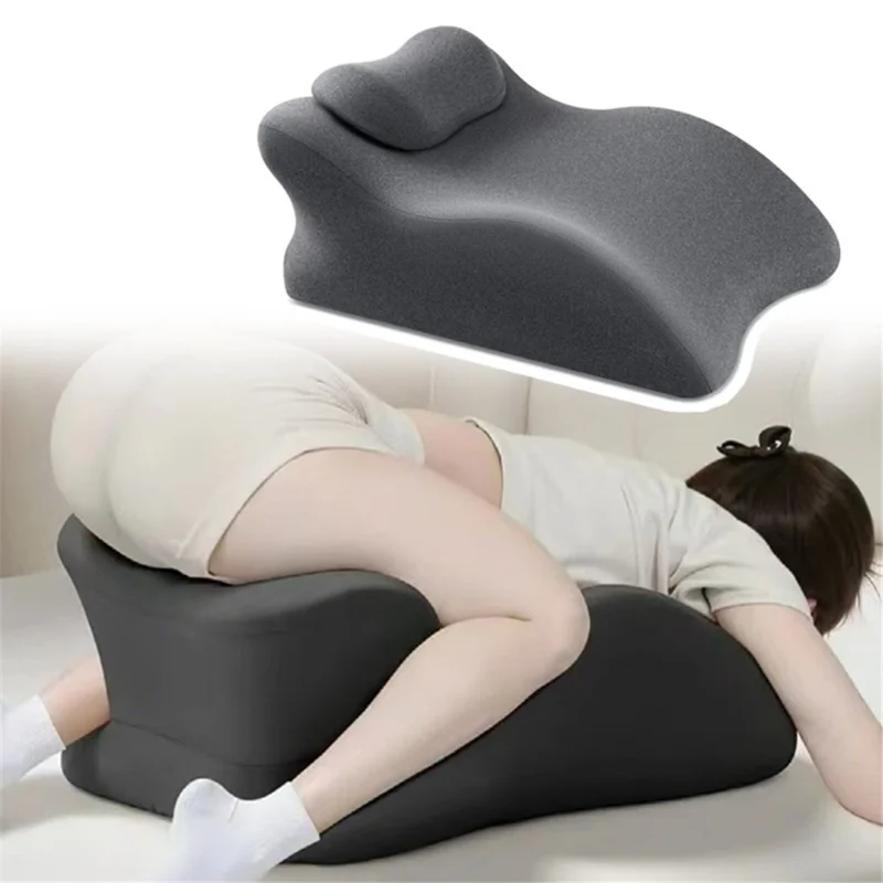2Pcs / Set Ergonomic Memory Foam Intimate Positioning Pillow for Couples with Mini Support Cushion - Light Grey