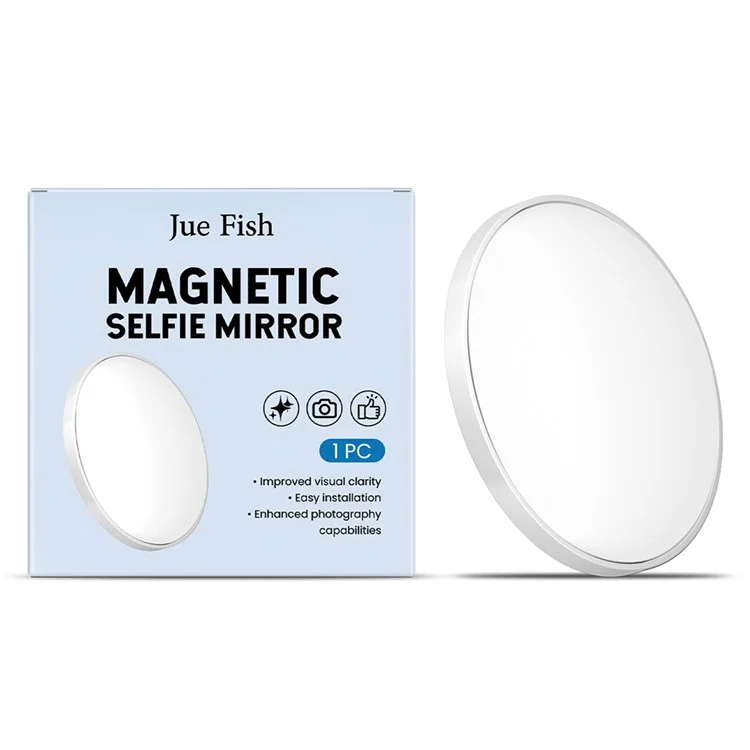 JUE-FISH JU-A02-0001-02 Compatível com MagSafe Espelho de Selfie Refletor Convexo Auxiliar de Fotografia Portátil, Branco