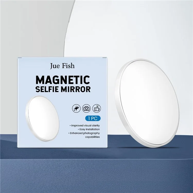 JUE-FISH JU-A02-0001-02 Compatível com MagSafe Espelho de Selfie Refletor Convexo Auxiliar de Fotografia Portátil, Branco