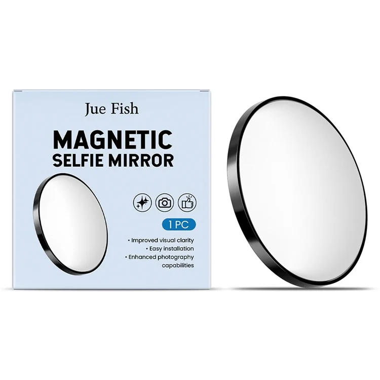 JUE-FISH JU-JU-A02-0001-01 Compatível com MagSafe Espelho de Selfie Refletor Convexo Auxiliar para Fotografia Portátil, Preto