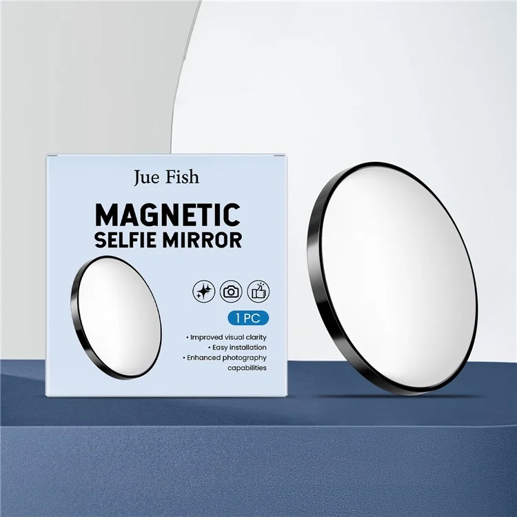 JUE-FISH JU-JU-A02-0001-01 Compatível com MagSafe Espelho de Selfie Refletor Convexo Auxiliar para Fotografia Portátil, Preto
