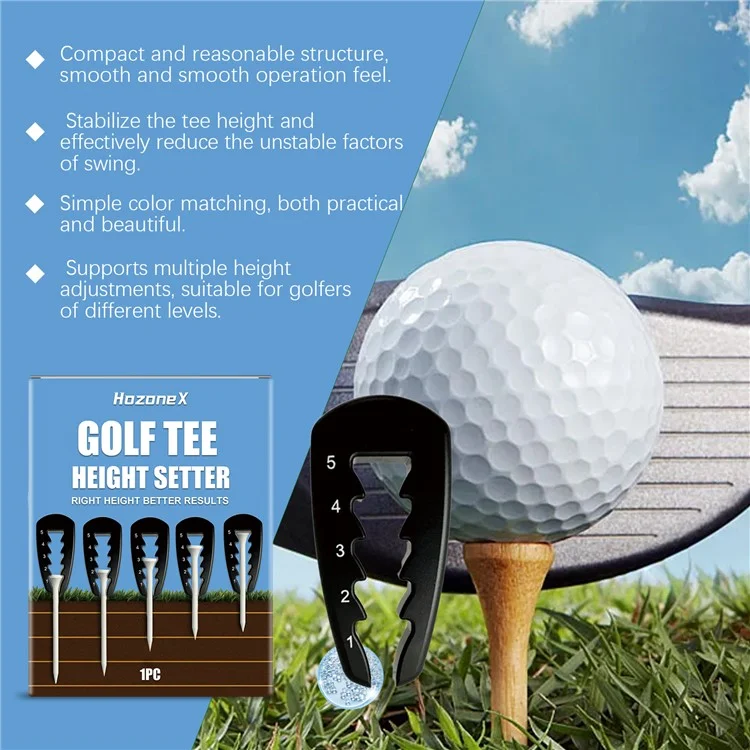 HOZONEX HZ-F01-0025-01 Supporto Altezza Tee da Golf in Plastica - Strumento Portatile per Swing Costanti