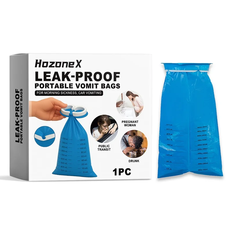 HOZONEX HZ-F01-0023-01 Leak Proof Portable Vomit Bag for Travel Motion Sickness Pregnant Women Nausea Bag