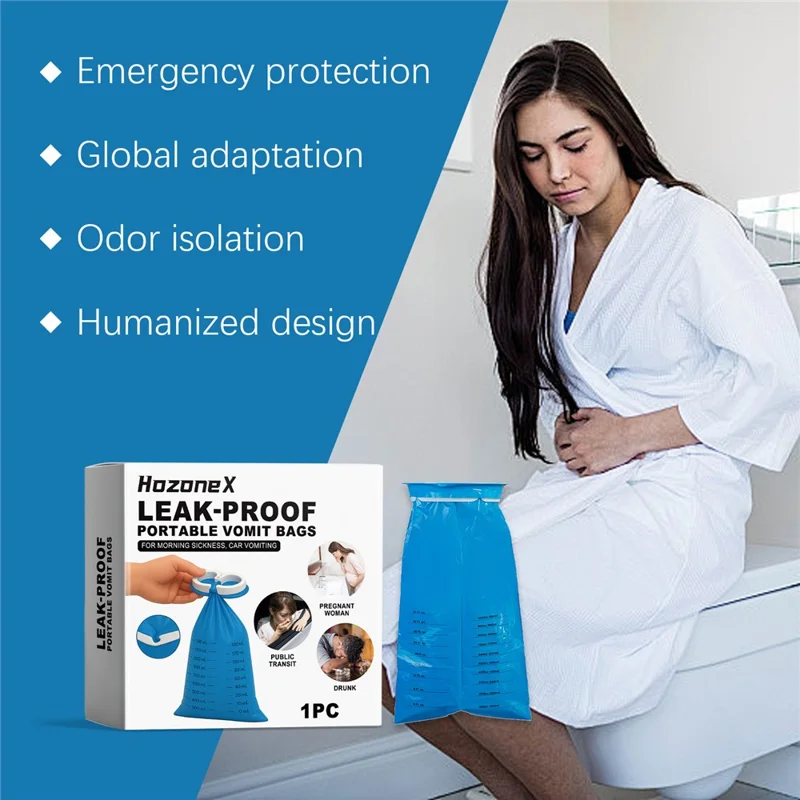 HOZONEX HZ-F01-0023-01 Leak Proof Portable Vomit Bag for Travel Motion Sickness Pregnant Women Nausea Bag