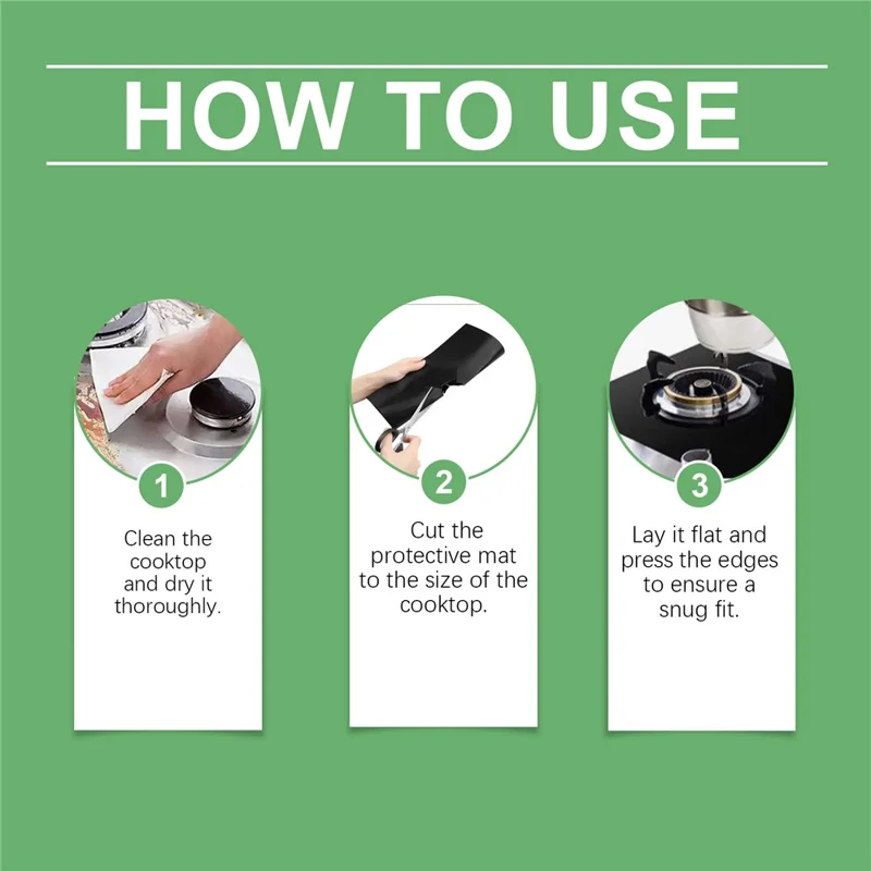 JAKEHOE JH-C09-0121-01 Gas Stove Protector Film Heat Resistant Fiberglass Non Stick Stovetop Cover