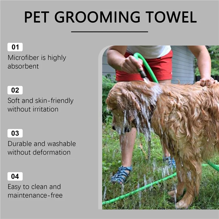 EELJOY EJ-G01-0008-01 Asciugamano Super Assorbente per la Toelettatura di Animali Domestici, Asciugatura Rapida in Microfibra per Cani