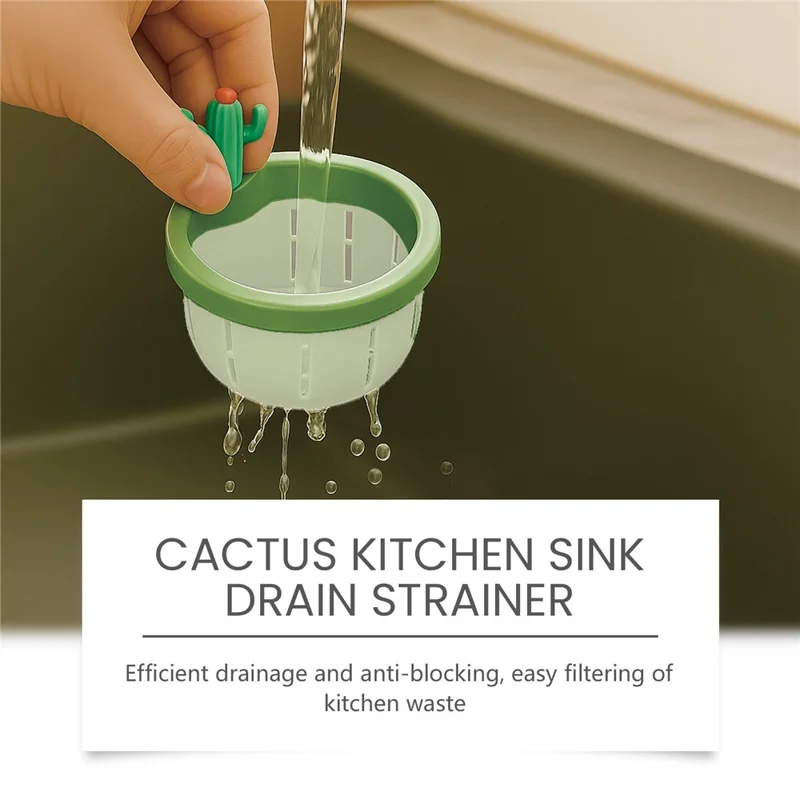 JUE-FISH JU-C09-0130-01 Passoire de Évier en Forme de Cactus Anti-Obstruction Filtre de Déchets de Cuisine