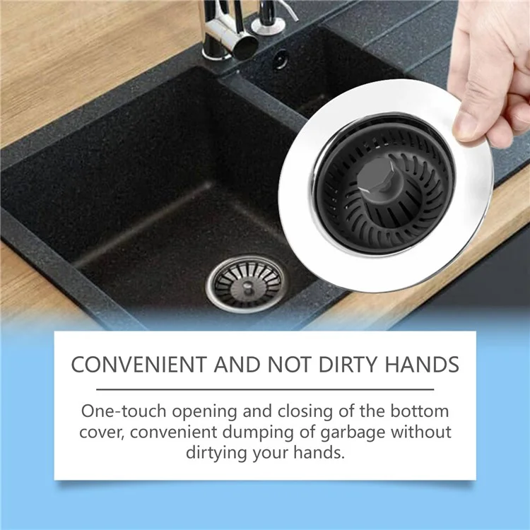 JUE-FISH JU-C09-0129-01 Kitchen Sink Strainer Drain Filter Basket Anti Clogging Food Debris Catcher
