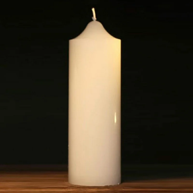 7x25cm Classic White Pointed Top Round Candle for Home Lighting Dinner Decoration Party Illumination