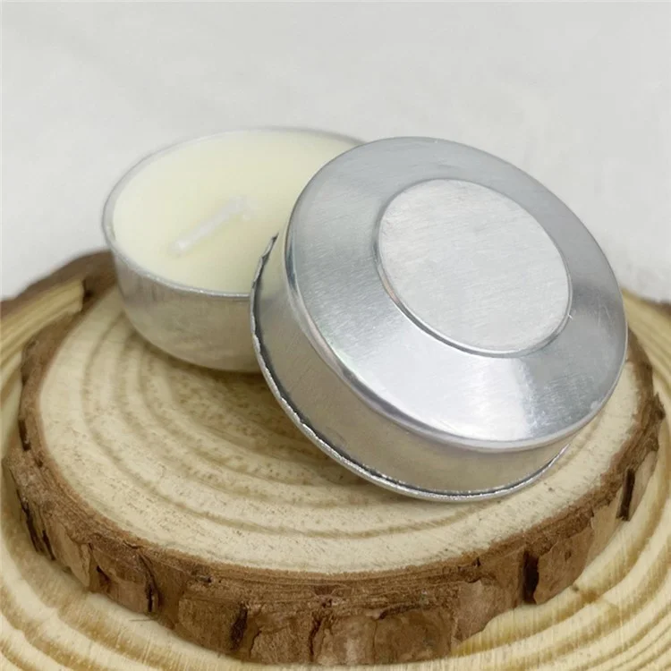 100Pcs Unscented Candles Smokeless 4-Hour Burn Time Round Candles with Aluminum Cup