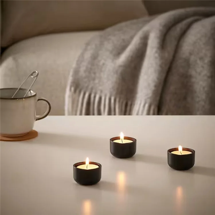 100Pcs Unscented Candles Smokeless 4-Hour Burn Time Round Candles with Aluminum Cup