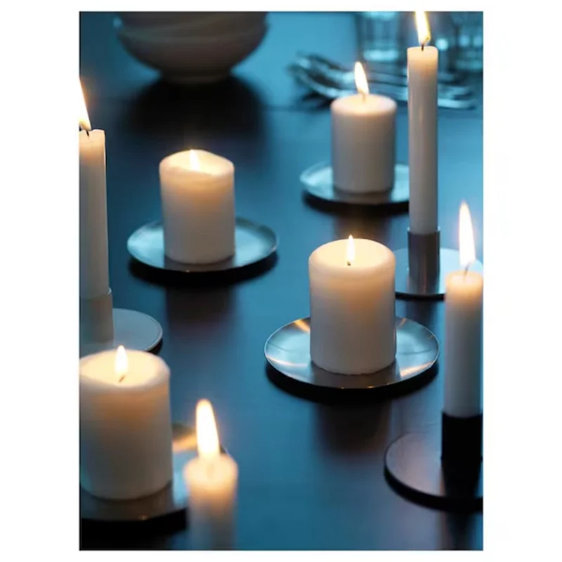 4Pcs 8cm Height Unscented Pillar Candles Long Burning Time Smokeless Candles for Home Decor Dinner Emergency