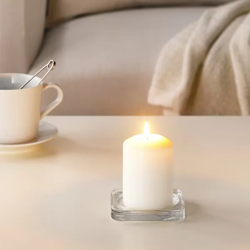 4Pcs 8cm Height Unscented Pillar Candles Long Burning Time Smokeless Candles for Home Decor Dinner Emergency