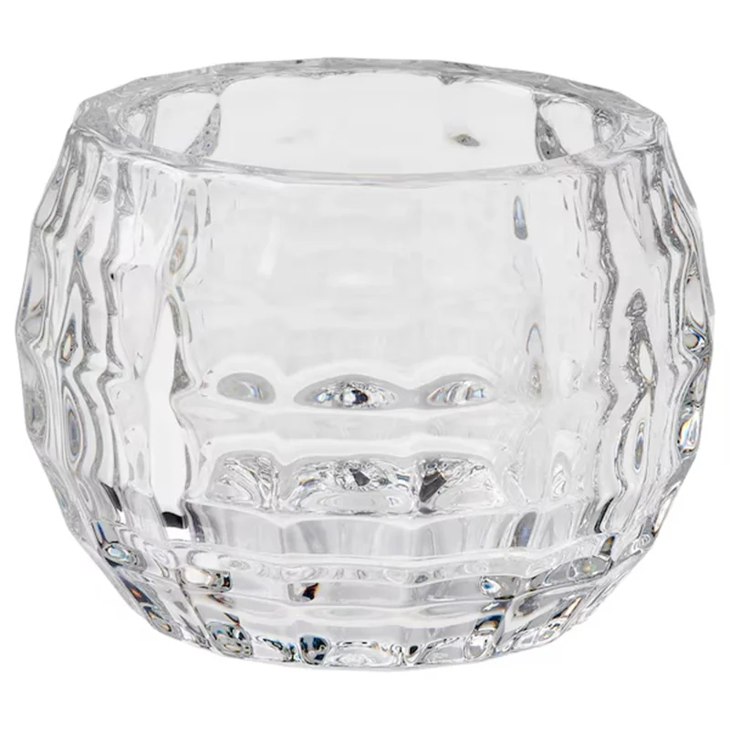 Transparent Glass Candle Holder Candlelight Prop Dining Table Candle Container Home Decor