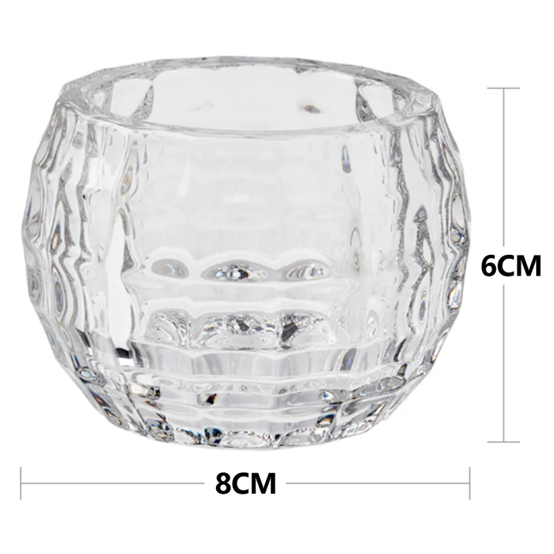 Transparent Glass Candle Holder Candlelight Prop Dining Table Candle Container Home Decor