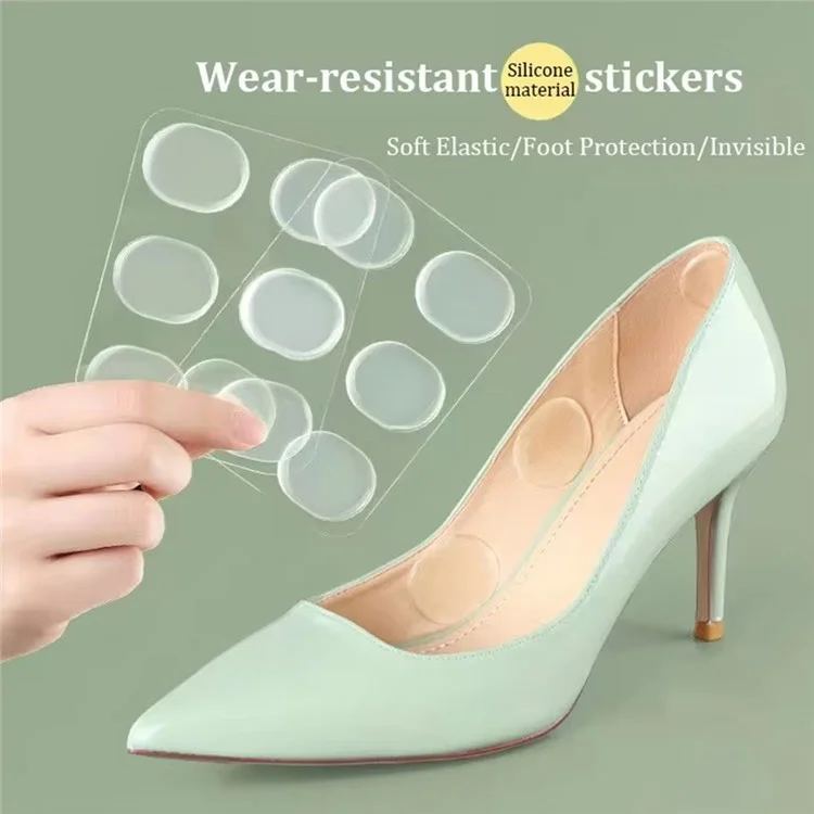 6 Stück Fersenhalter Einlagen Silikon Schuh Polster Blasenvorbeugung Anti-Rutsch Kissen für lockere Schuhe