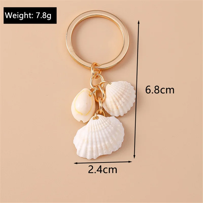 Creative Summer Beach Shell Pendant Keychain Handbag Key Ring Hanging Ornament Gift