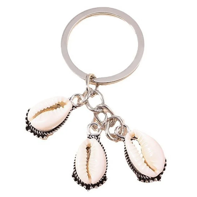 Porte-clés Vintage de Coquillage de Plage Charm Créatif de Coquillage de Cowrie Ornement Suspendu