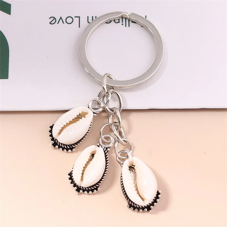 Porte-clés Vintage de Coquillage de Plage Charm Créatif de Coquillage de Cowrie Ornement Suspendu