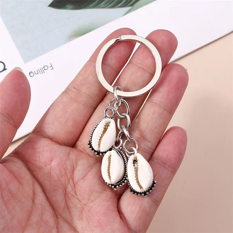 Porte-clés Vintage de Coquillage de Plage Charm Créatif de Coquillage de Cowrie Ornement Suspendu