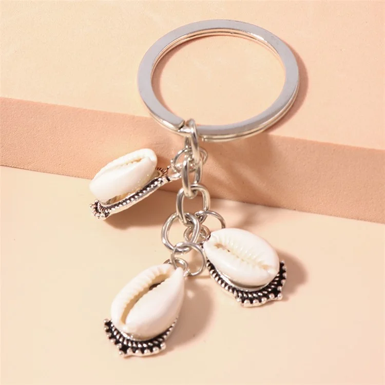 Porte-clés Vintage de Coquillage de Plage Charm Créatif de Coquillage de Cowrie Ornement Suspendu