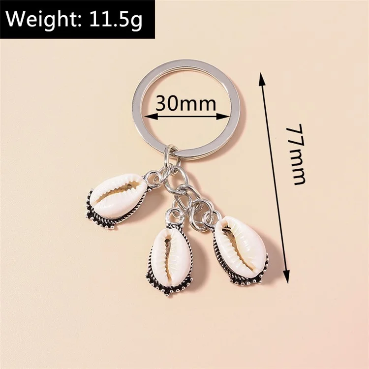 Porte-clés Vintage de Coquillage de Plage Charm Créatif de Coquillage de Cowrie Ornement Suspendu