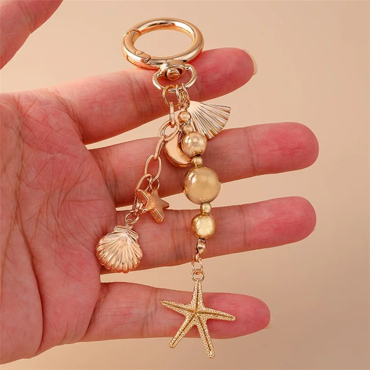Creative Starfish / Heart Pendant Zinc Alloy Keychain Backpack Hanging Ornament Key Ring - Starfish