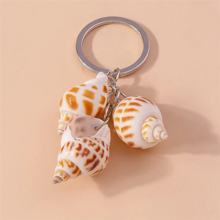 Creative Conch Shell Backpack Key Ring Hanging Ornament Beach Seashell Pendant Keychain
