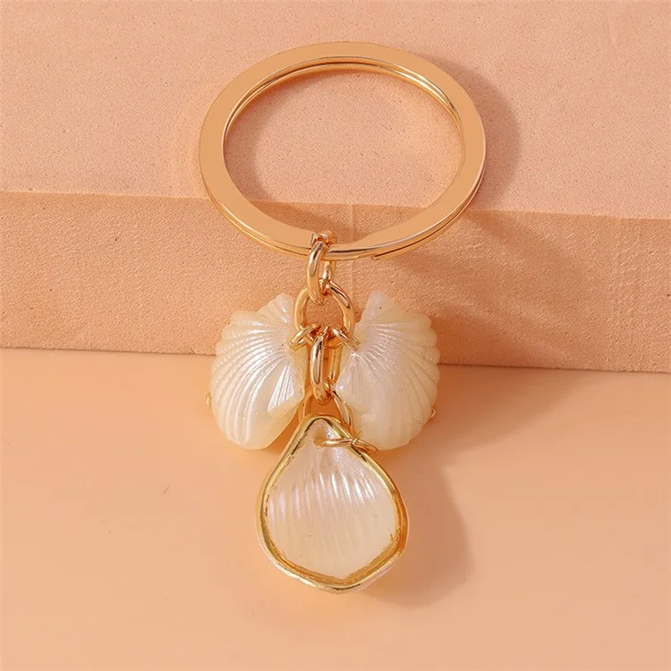 Shell Butterfly Waterdrop Pendant Keychain Hanging Ornament for Handbag Key Ring - Shell