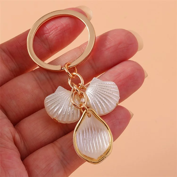 Shell Butterfly Waterdrop Pendant Keychain Hanging Ornament for Handbag Key Ring - Shell