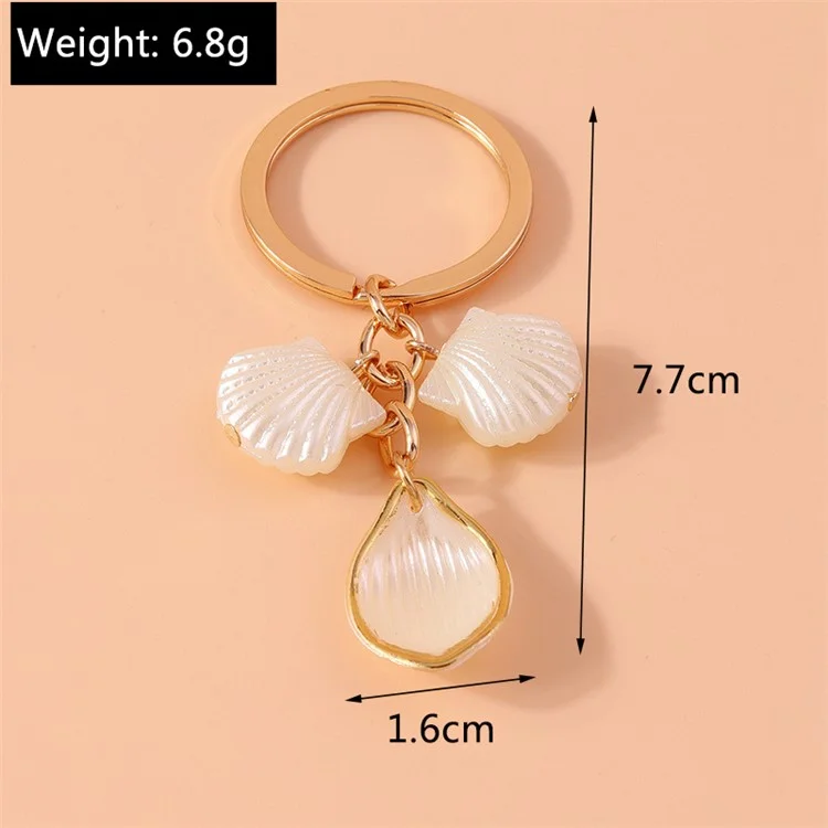 Shell Butterfly Waterdrop Pendant Keychain Hanging Ornament for Handbag Key Ring - Shell