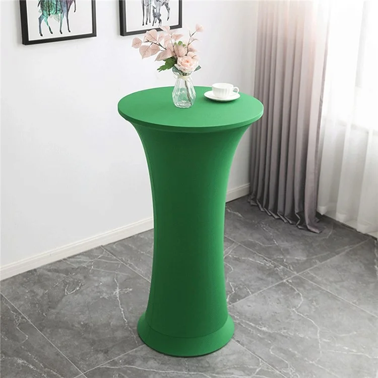 Round Cocktail Table Cover for Wedding Party Event Elastic Tablecloth, 60cm Diameter  /  110cm Height - Black