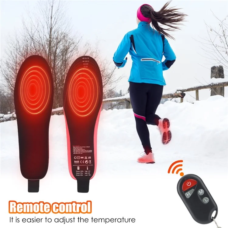 1 Paio di Solette Riscaldate Elettriche a Tre Velocità con Telecomando Wireless Regolazione della Temperatura Solette Calde Dispositivi per la Cura dei Piedi - Taglia L: 41-46