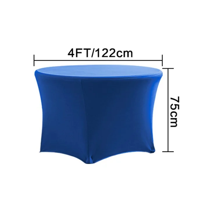 Round Tablecloth 4FT  /  122cm Diameter 75cm Height Stretch Table Cover for Wedding Hotel Party - White