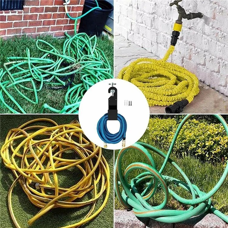 Metall-Gartenschlauchhalter für Autowäsche L-förmiger Wandhaken Halterung Erweiterbares Rohr-Zubehör