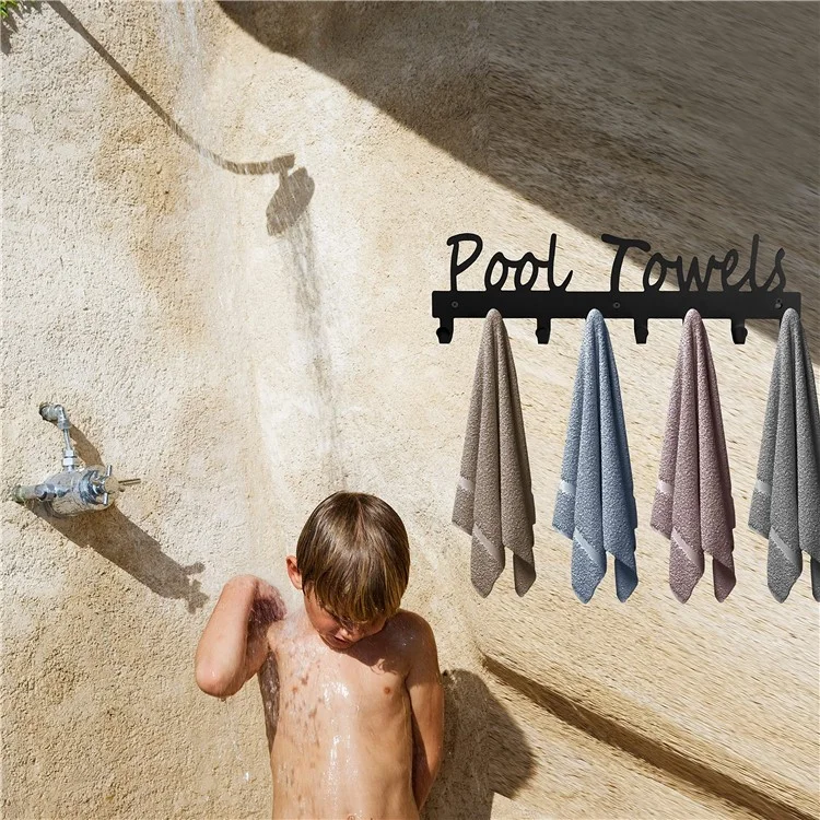 Handtuchhalter mit 8 Haken Wandmontage für Badezimmer, Pool, Dusche - Kleidung, Handtücher, Schlüssel Aufbewahrung