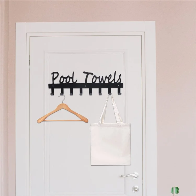 Handtuchhalter mit 8 Haken Wandmontage für Badezimmer, Pool, Dusche - Kleidung, Handtücher, Schlüssel Aufbewahrung