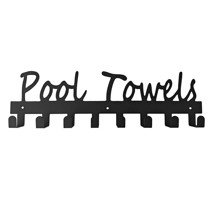 Wandmontierter Handtuchhalter mit 8 Haken für Badezimmer, Pool, Dusche - Kleidung, Schlüssel Halter und Aufbewahrungsorganisator