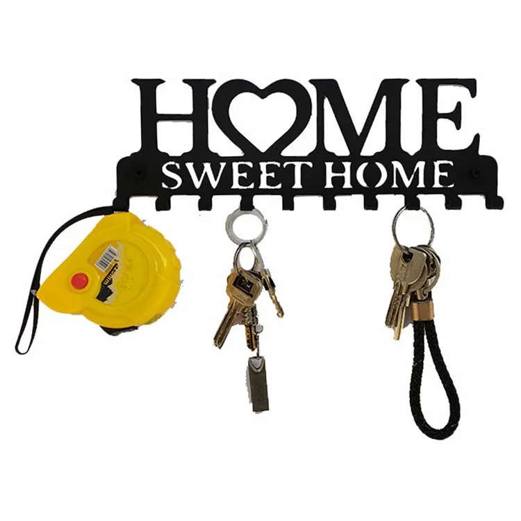 Carbon Steel HOME Creative Key Holder Wall Mount Rack with 10 Hooks Storage Organizer