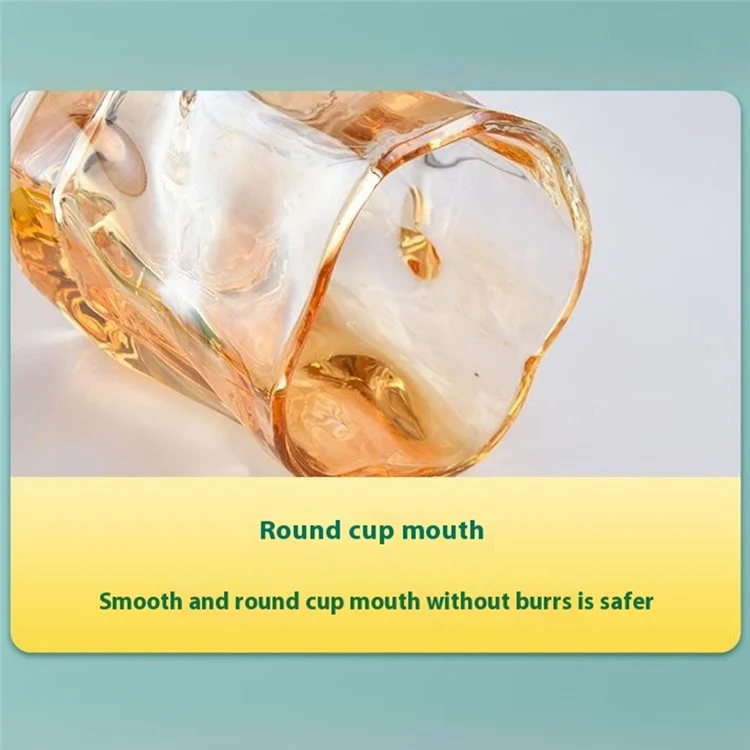 250ML Verre Tasse Eau Mug Tasse à Café Verre à Bière Conception Irrégulière Torsadée pour la Maison / Bureau (Pas de FDA) - Jaune