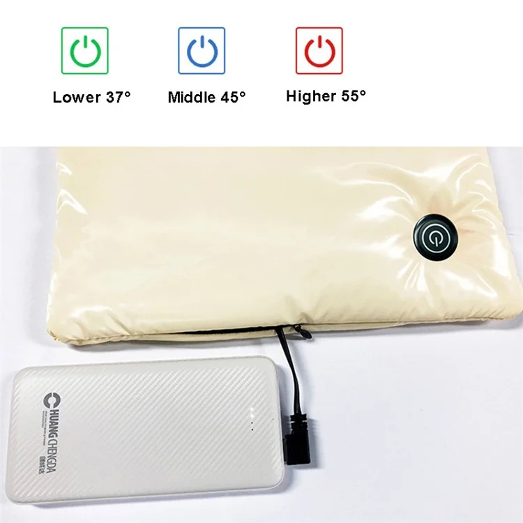 Electric Heated Pad Hand Warmer Pouch Smart Thermostatic Waist Leg Warmer Graphene Heating Pad with 3 Levels Heat Setting Portable USB Hand Heater (No Power Bank) - Blue