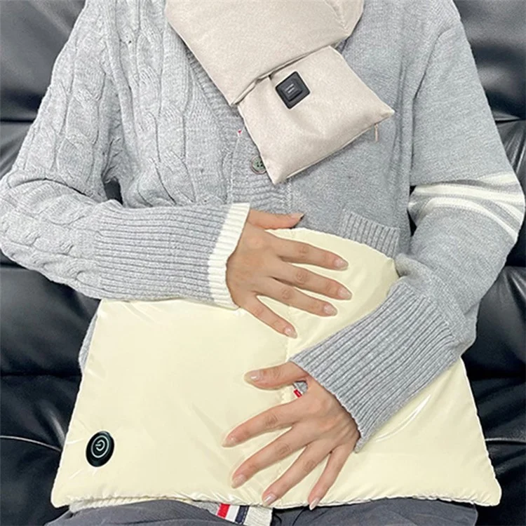 Electric Heated Pad Hand Warmer Pouch Smart Thermostatic Waist Leg Warmer Graphene Heating Pad with 3 Levels Heat Setting Portable USB Hand Heater (No Power Bank) - Blue