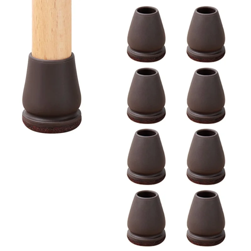 8Pcs Chair Leg Caps for 15-21mm Round Feet Furniture Pads Noise Reducing Thickened Wear-Resistant, Tan